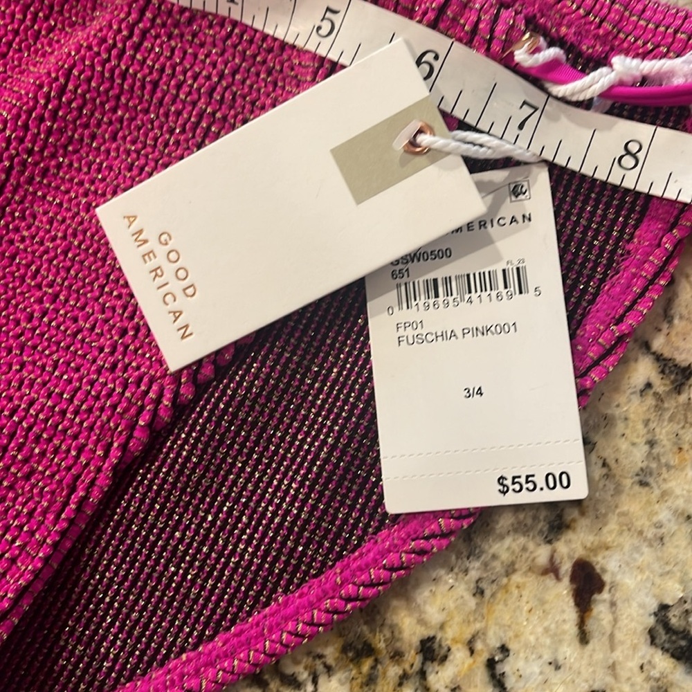 Good American Swim Always Fits Tiny Ties Metallic Bikini Bottoms - Picture 8 of 10